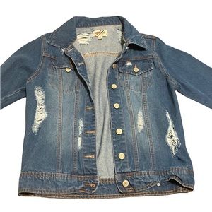 Denim ripped jean jacket
